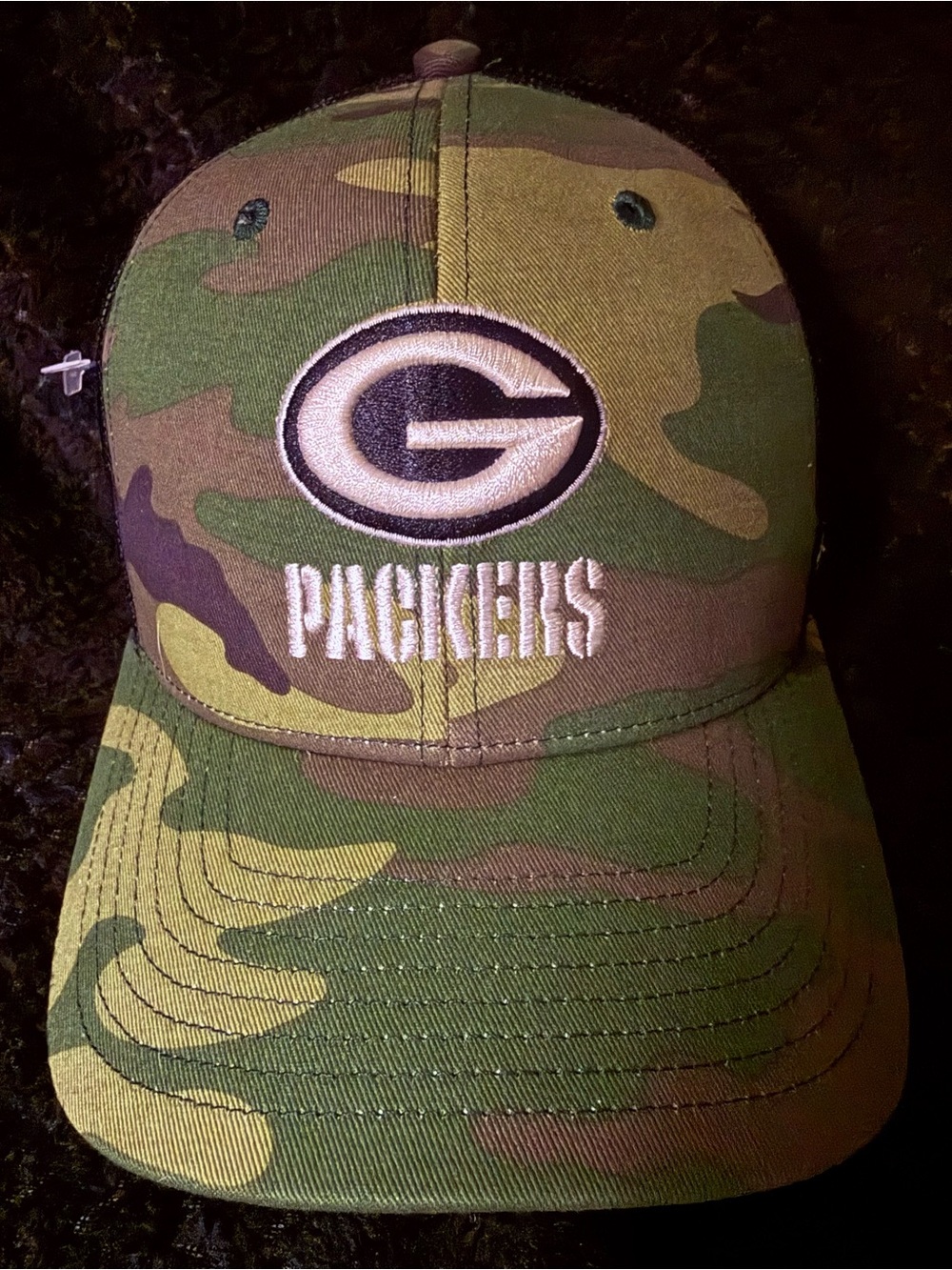 47 Brand Green Camo Packers Cap with Embroidered G Logo
